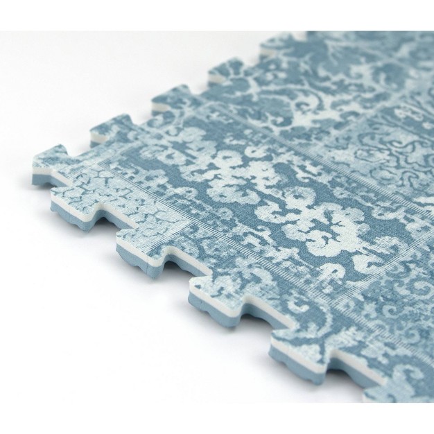 Bazaar Interlocking Floor Tiles Blue Floorpops