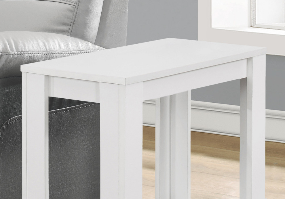 HomeRoots 11.75 quotx 23.75 quotx 22 quotWhite Particle Board Laminate Accent Table   Transitional   Side Tables And End Tables   by UStradeENT LLC  Houzz