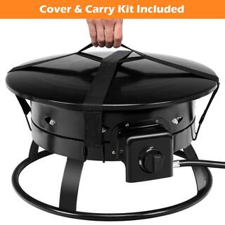 Costway 19 in. W x 12 in. H Outdoor Iron Black with Powder Coating Fire Pit HW53792