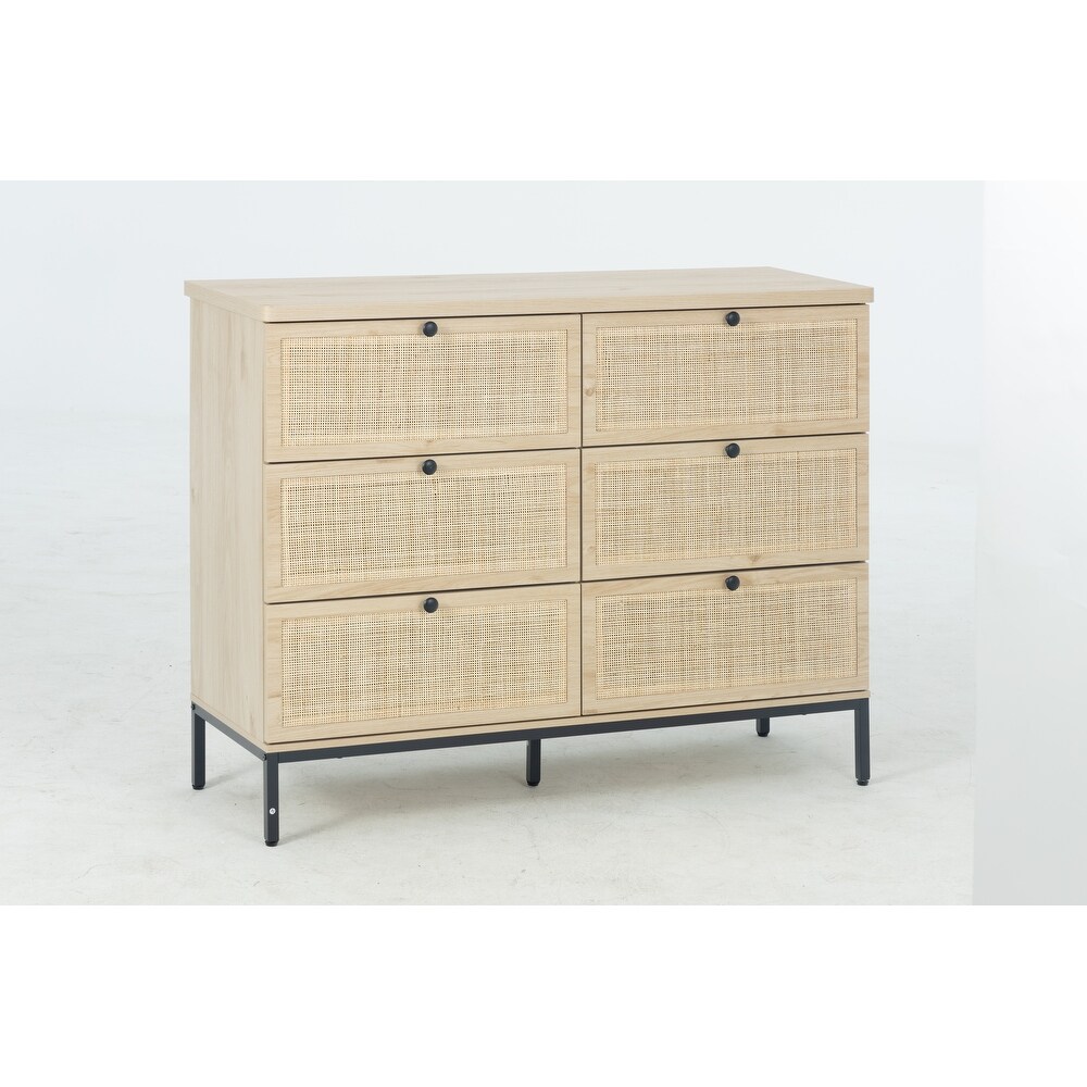 Contemporary White 6 Drawer Dresser with Easy Assembly