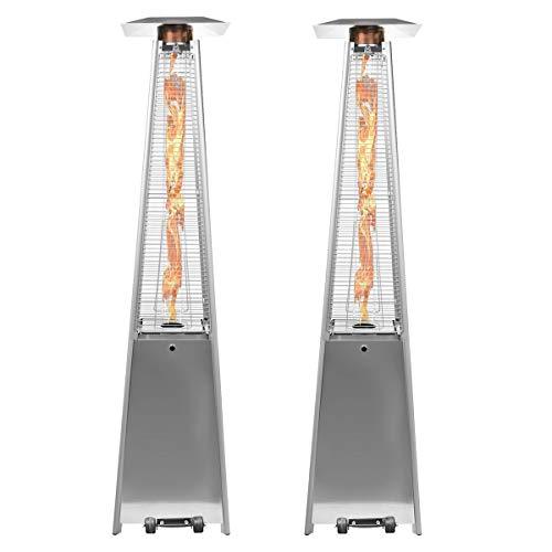 2 Sets 40,000 Btu Propane Patio Heater, Standing Pyramid Outdoor Heaters