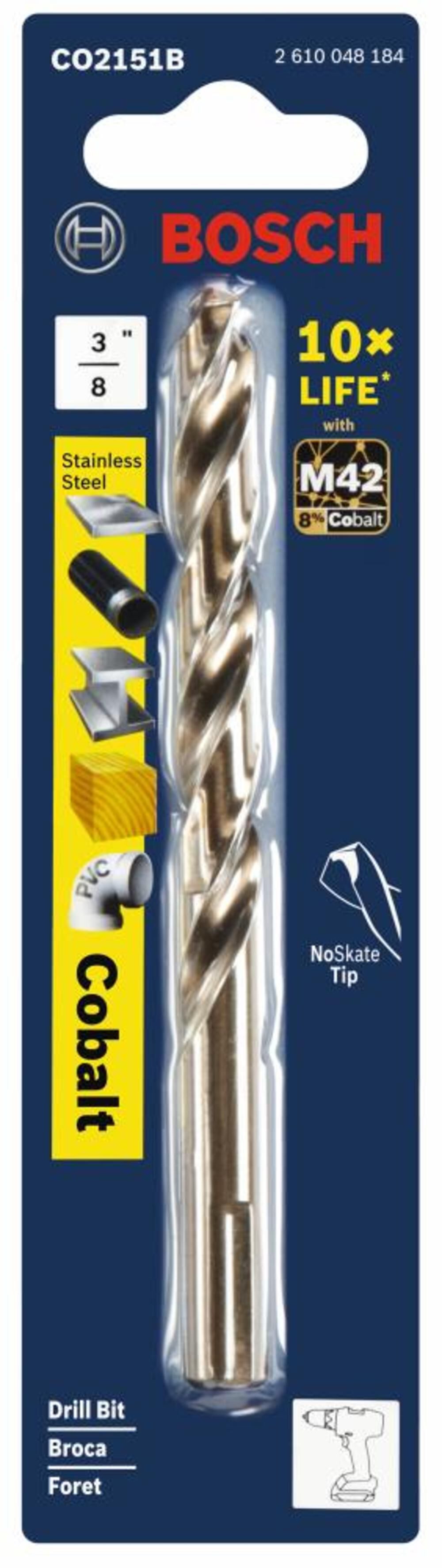 Bosch 3/8 In. X 5 In. Cobalt M42 Drill Bit CO2151B from Bosch