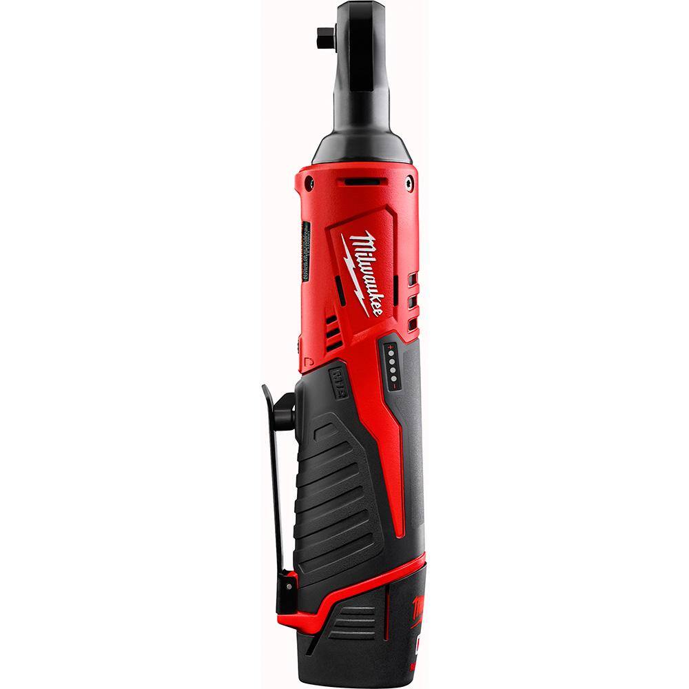 MW M12 12V Lithium-Ion Cordless 14 in. Hex Screwdriver and 14 in. Ratchet Combo Kit (2-Tool) 2401-22-2456-20