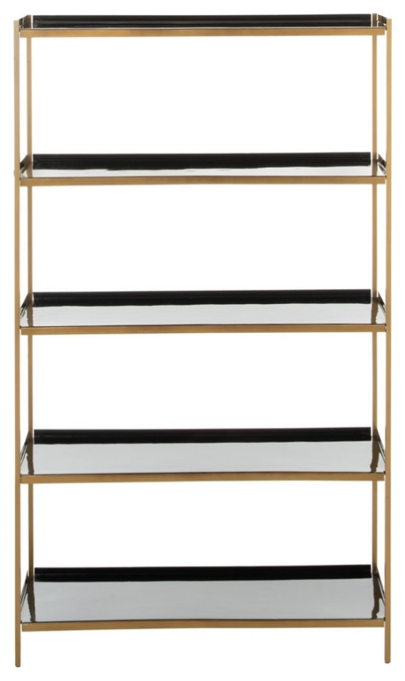 Cain 5 Tier Etagere/ Bookcase Black/Brass   Modern   Bookcases   by Virgil Stanis Design  Houzz