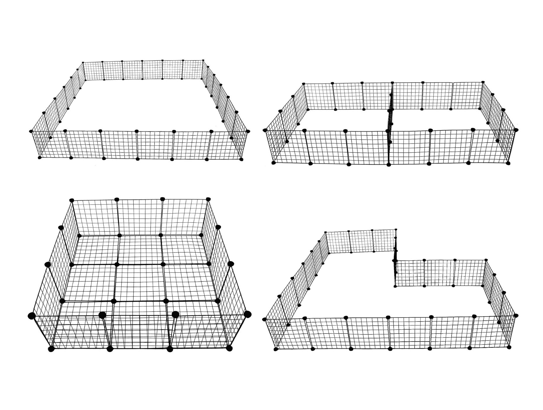 Midlee Guinea Pig Cage Panels- Set of 24 DIY Piggie Cage