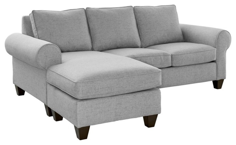 Picket House Furnishings Sole 90 quotW Wood  ampFabric Sofa in Gray Finish   Transitional   Sofas   by Homesquare  Houzz