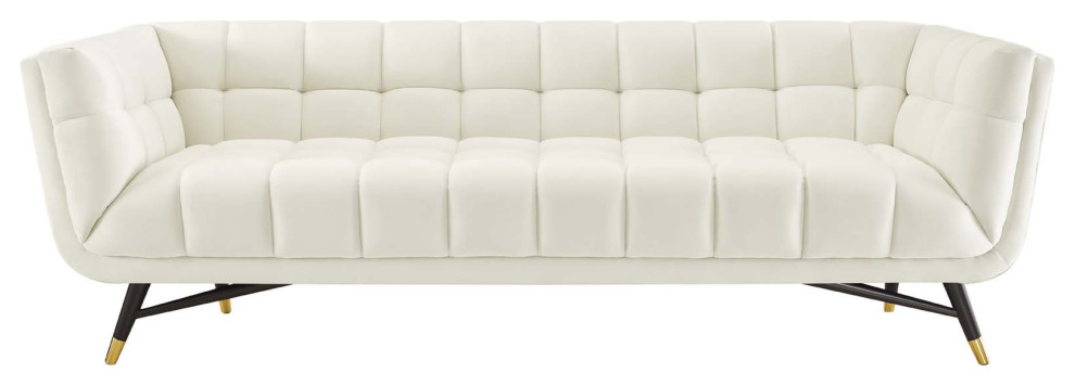 Adept Upholstered Velvet Sofa   Midcentury   Sofas   by PARMA HOME  Houzz