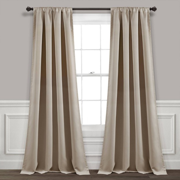 Set Of 2 Insulated Rod Pocket Blackout Window Curtain Panels Lush D cor