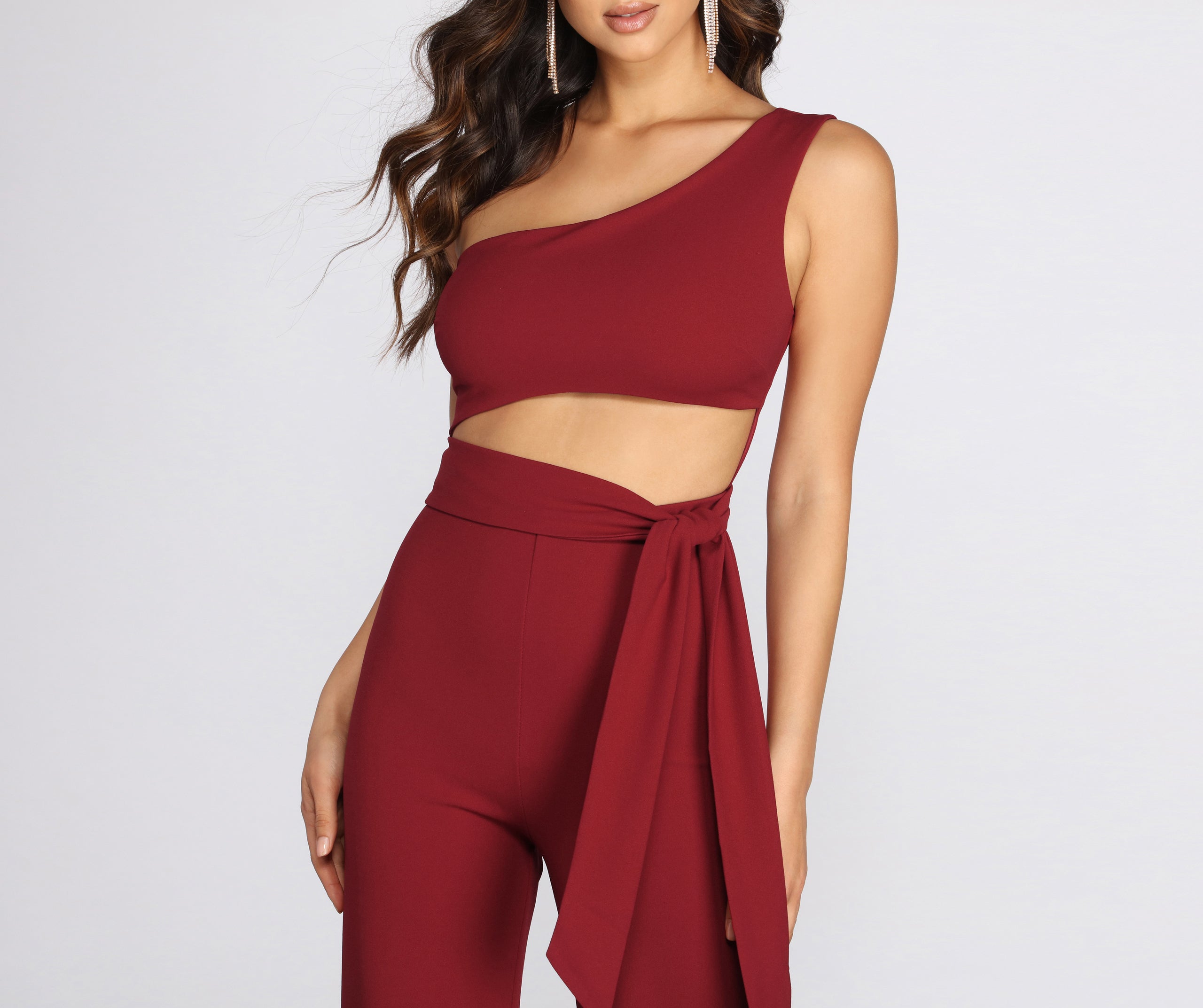 One Shoulder Cut Out Jumpsuit