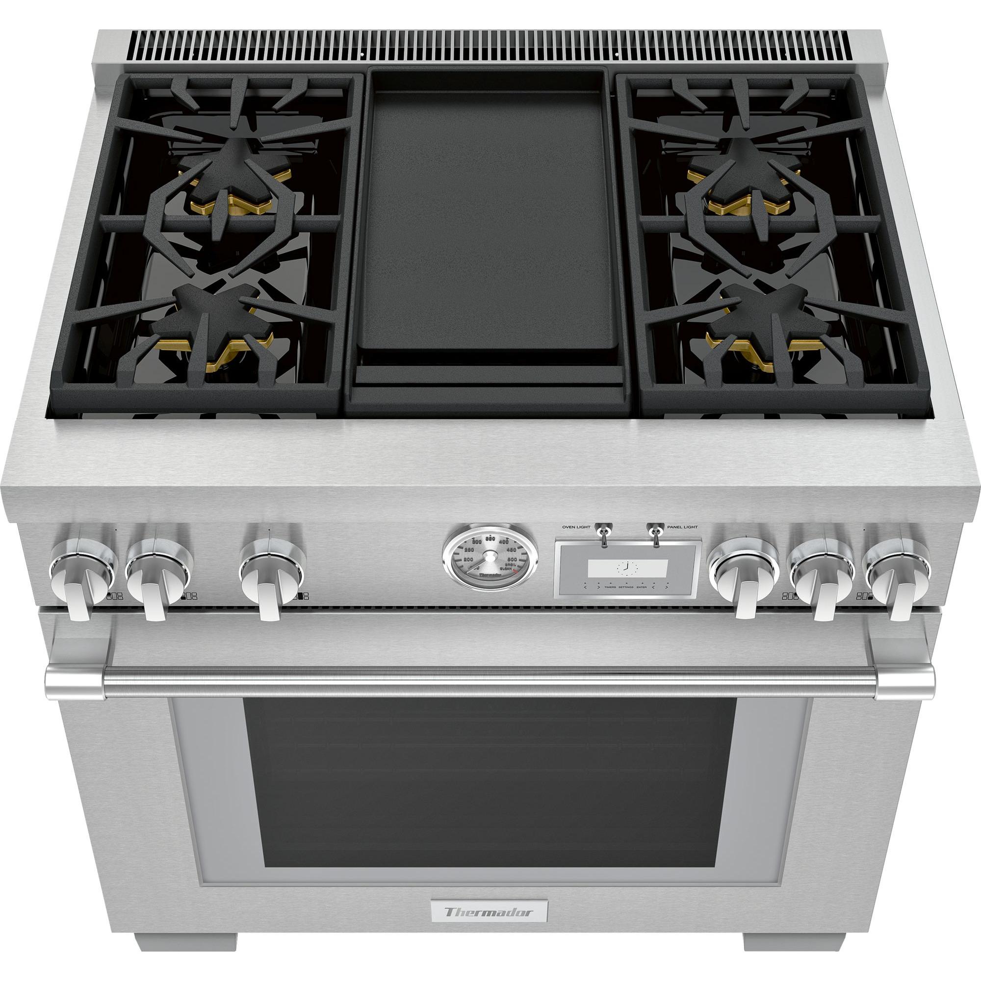 Thermador 36-inch Freestanding Gas Range with ExtraLow® Burners PRG364WDG