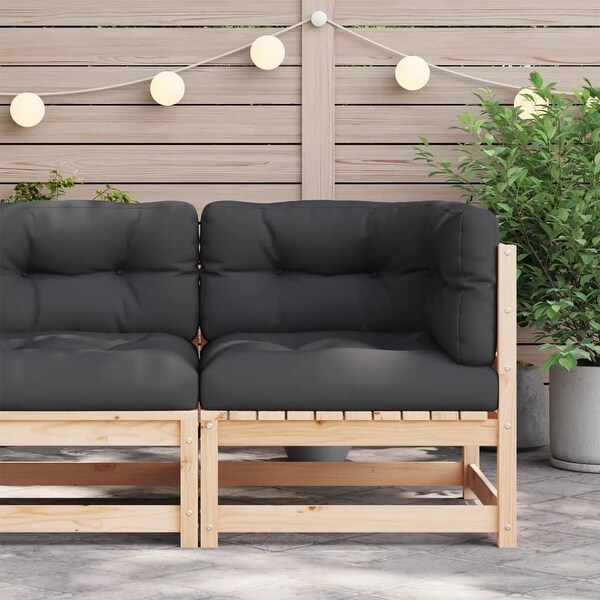 vidaXL Patio Furniture with Cushions Outdoor Sectional Seating Solid Wood Pine