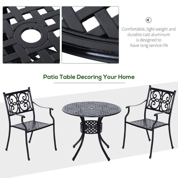 Outsunny Cast Aluminum Outdoor Patio Dining Table