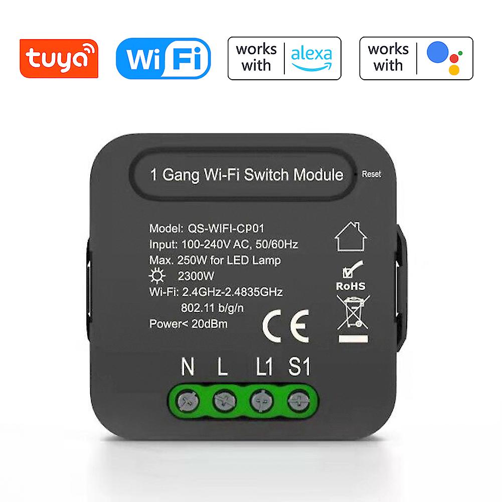 Qs-wifi-cp01 Tuya Wifi Intelligent Switch Module Intelligent Home Switch Conversion Module 1 Gang Switch Module Device Sharing Timing Function Mobilep