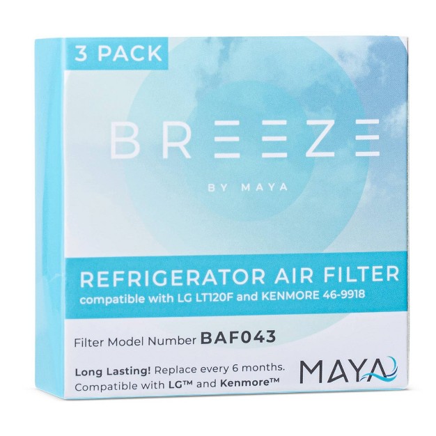 Breeze By Maya Replacementlg Lt120f kenmore 469918 Refrigerator Air Filter 3pk Baf343