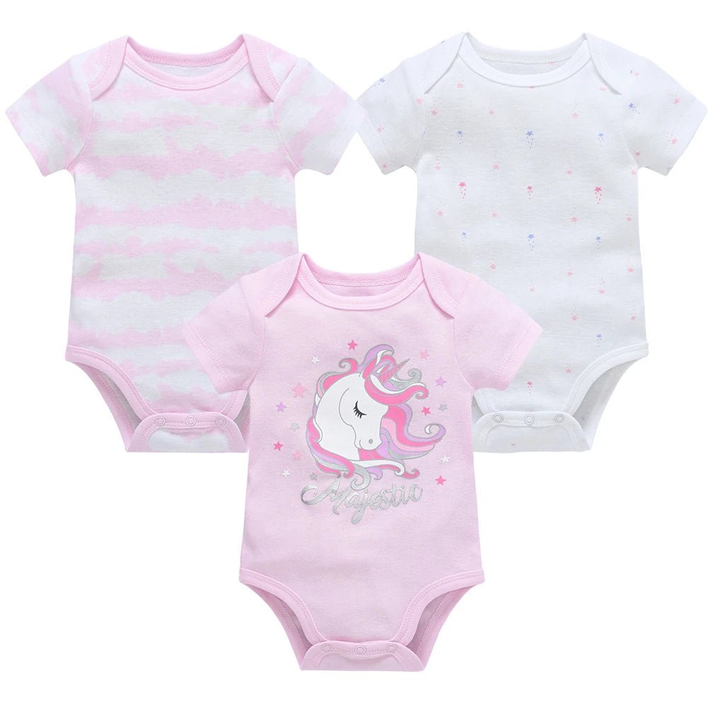 Kavkas Baby Girls Bodysuits 6 pcs/lot Summer Cotton Baby Clothes Short Sleeve Newborn body bebe 0-3 months Infant Clothing