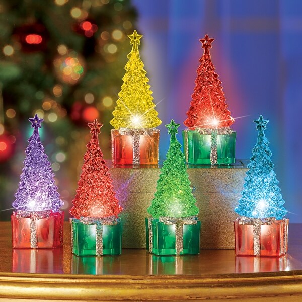 LED Lighted Color Changing Tabletop Christmas Trees