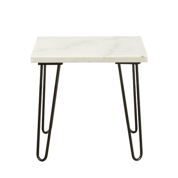 ACME Telestis End Table in Marble and Black