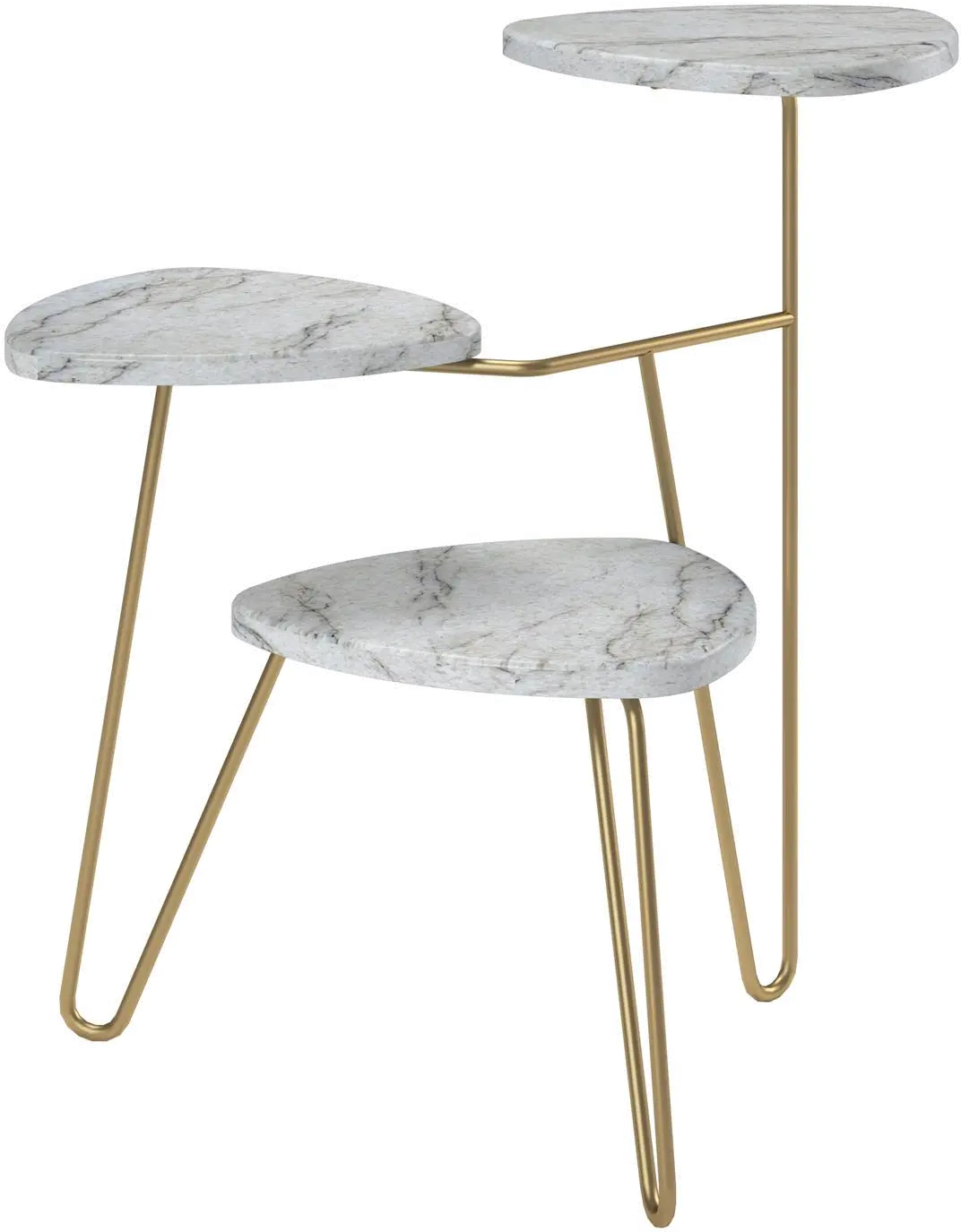 Athena Modern White Marble Plant Stand