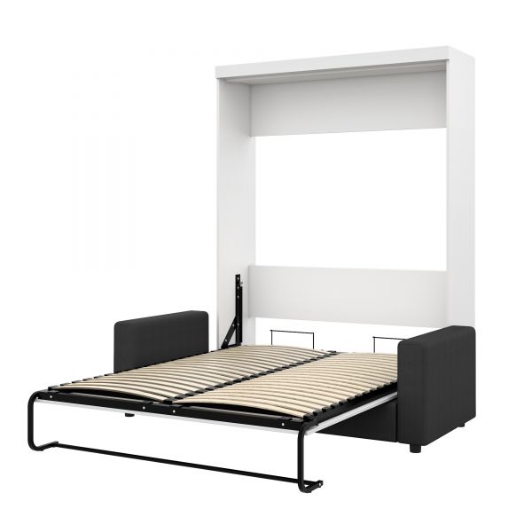 Bestar Nebula 2-Piece Queen Wall Bed and Sofa Set - White and Grey