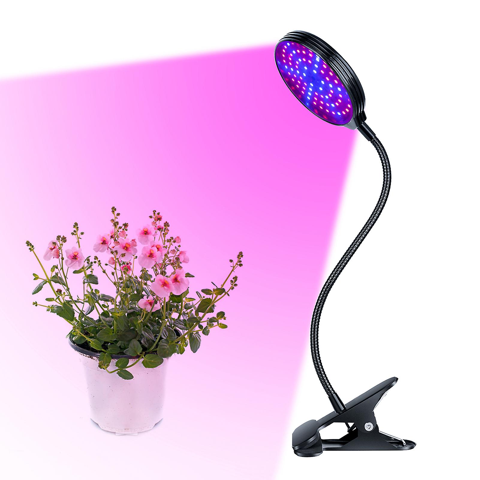 Single-head Led Grow Light For Indoor Plants 15w Red and Blue Leds Auto On and Off With 4/ 8/ 12h Timer 3 Light Modes 5 Brightness Levels Ip66 Waterproof