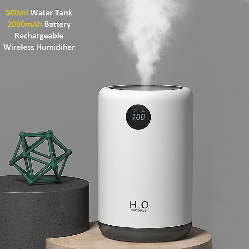 Wireless Ultrasonic Air Humidifier 500ml 2000mah Portable Aroma Water Mist Diffuser Battery Life Show Aromatherapy Humidificador