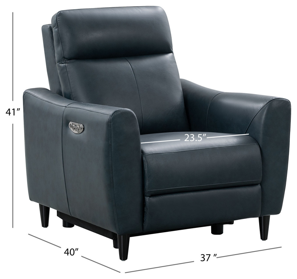 Skye Leather Power Recliner With Power Headrest   Midcentury   Recliner Chairs   by Abbyson Living  Houzz