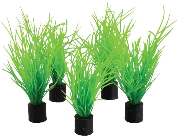 Underwater Treasures Mini Plant Bog Grass Fish Ornament， 5 count