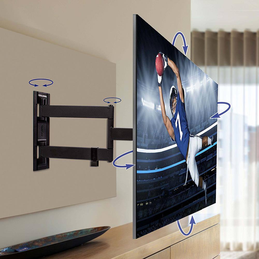 QualGear Universal Ultra Slim Low-Profile Full-Motion TV Wall Mount Kit for most 23 in. - 55 in. TVs QG-TM-021-BLK