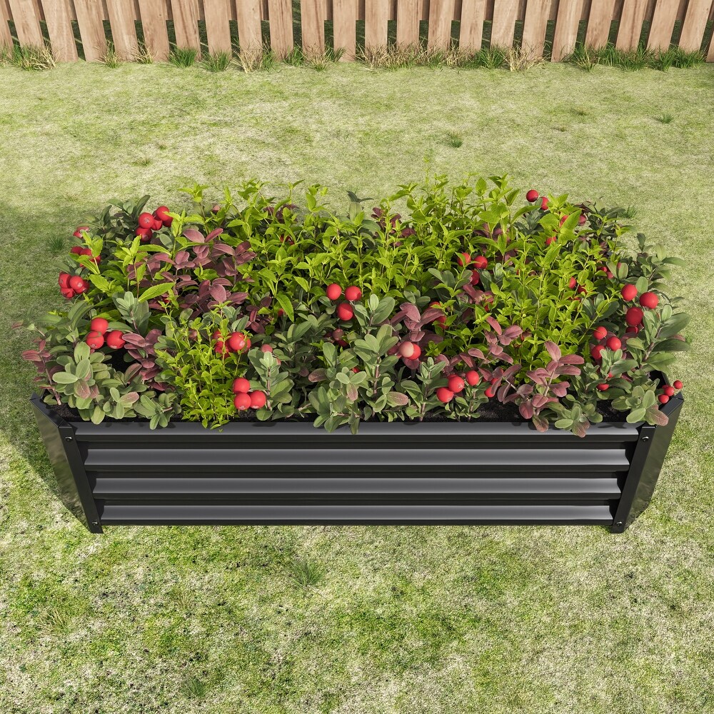 Thickened Metal Garden Bed Outdoor Planter Box Planter for Vegetables Flowers Herbs Small Garden Raised Garden Bed