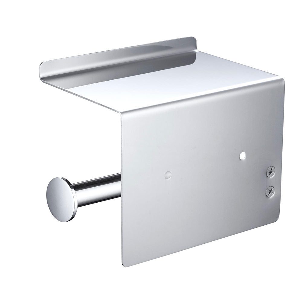 Yescom Toilet Roll Holder with Shelf, Wall-mounted, Stainless