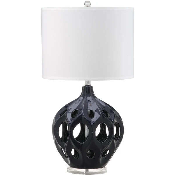 SAFAVIEH Lighting 29-inch Navy Regina Ceramic Table Lamp - 16