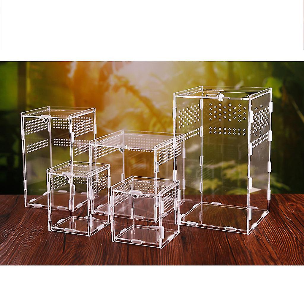 Reptile Feeding Box Acrylic Terrarium Containers For Spider Lizard Frog Beetle