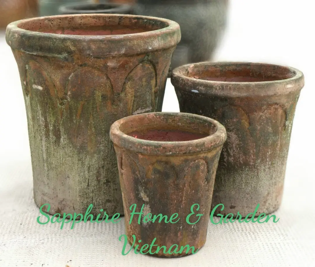 Glazed Ceramic Pots for Plants Garden outdoor pottery Large Rustic Atlantis Pots / Antique Pots wholesales garden center