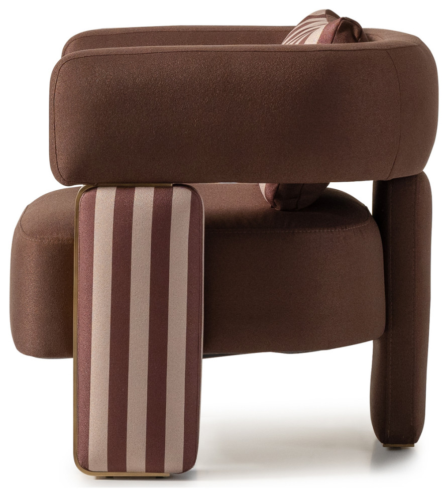 Amora Accent Chair Brown/Eggshell Walnut   Contemporary   Armchairs And Accent Chairs   by Michael Amini  Houzz