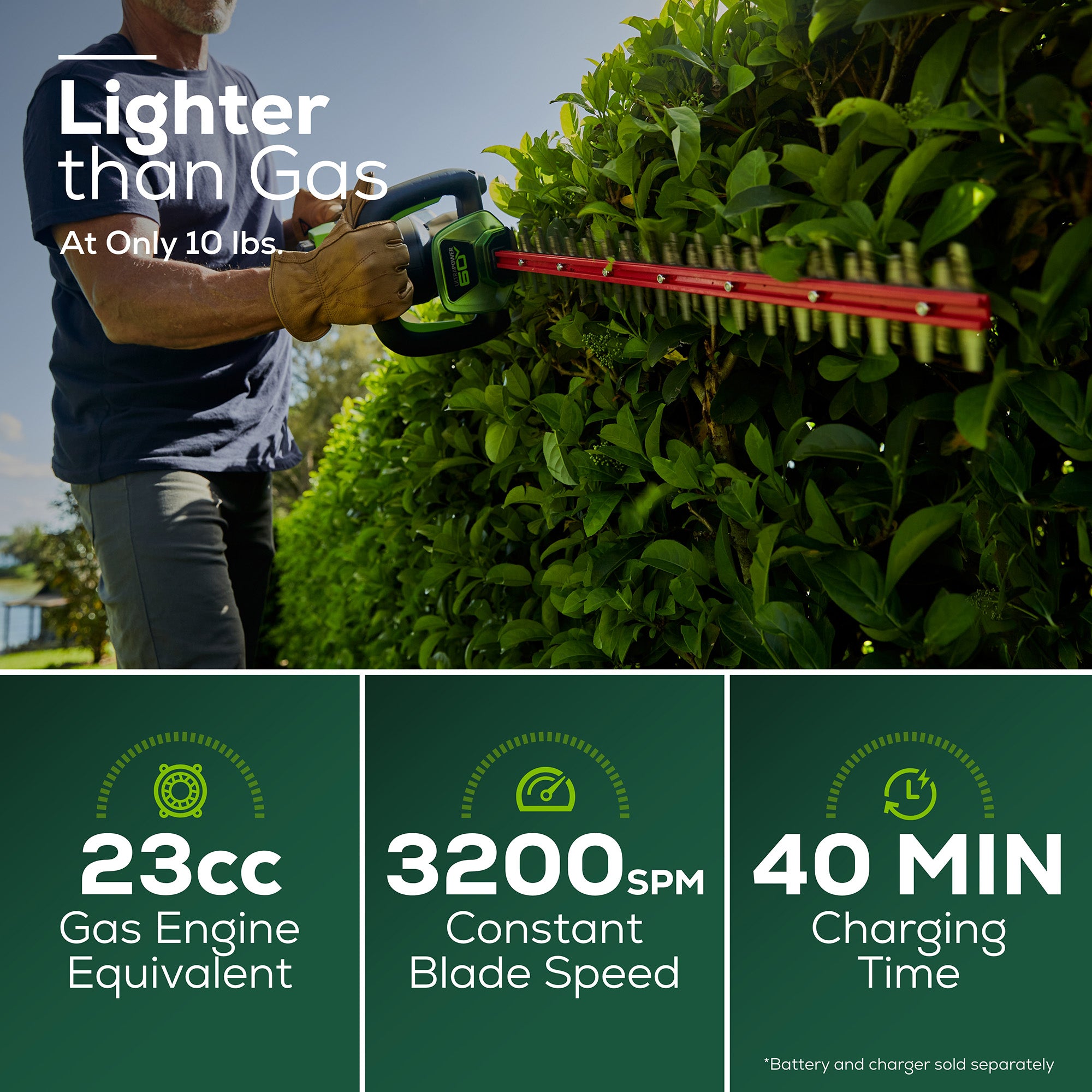 60V 26-Inch Cordless Hedge Trimmer | Greenworks Tools