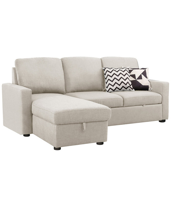 Abbyson Living Newton 82 Polyester Storage Sectional Sofa Bed