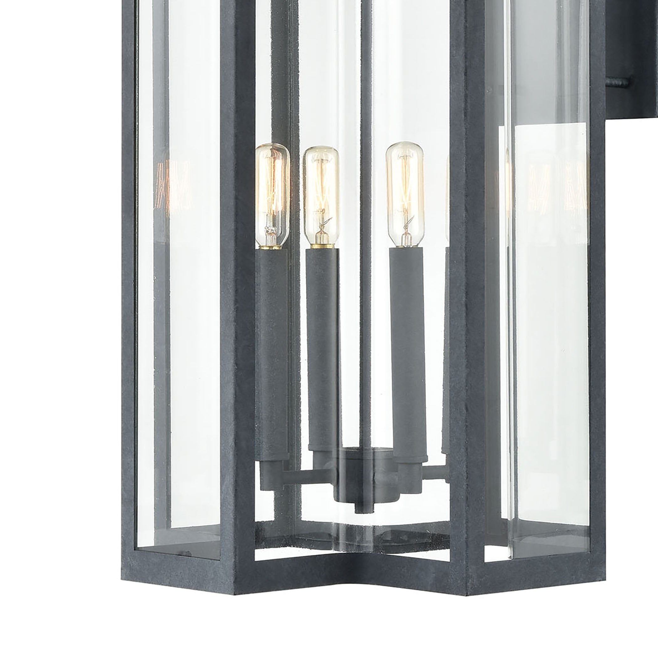 Bianca 4-Light Sconce in Aged Zinc with Clear