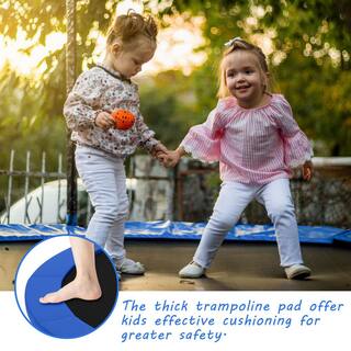 Gymax 12 ft. Trampoline Replacement Safety Pad Universal Trampoline Cover Blue GYM09618