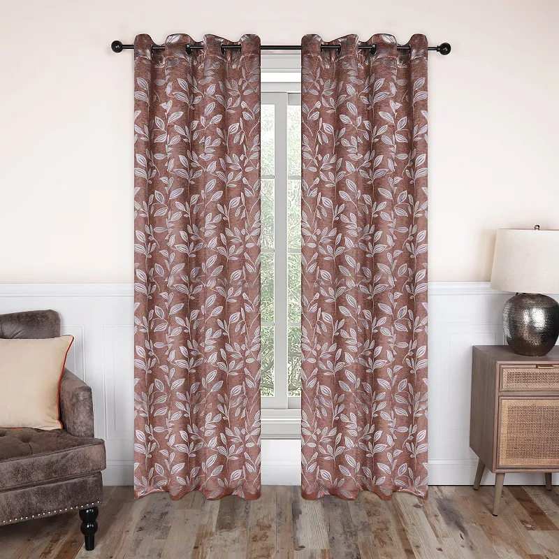 Superior Leaves Insulated Thermal 2-Pack Blackout Grommet Window Curtain Panels