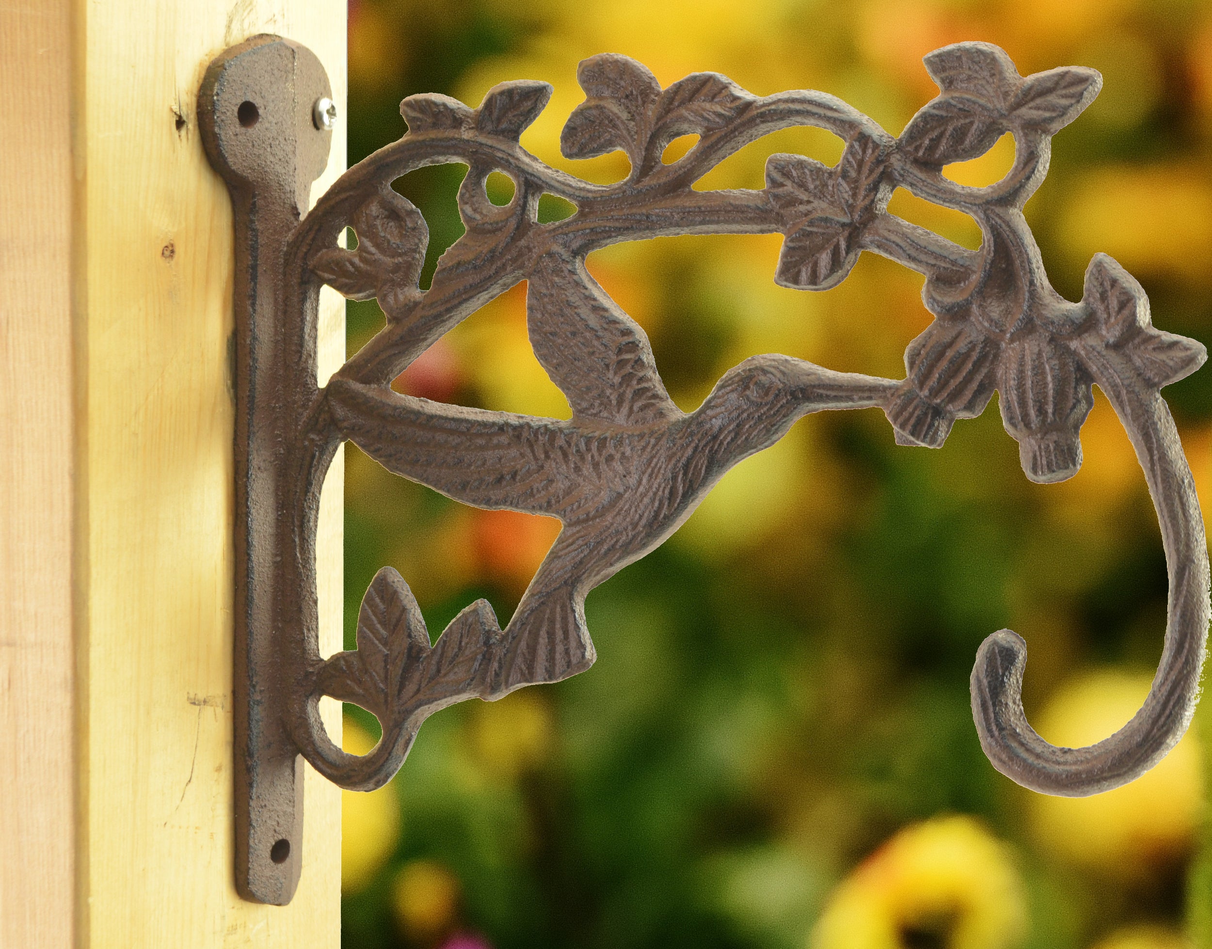 Decorative Cast Iron Plant Hanger - Hummingbird - 7.5