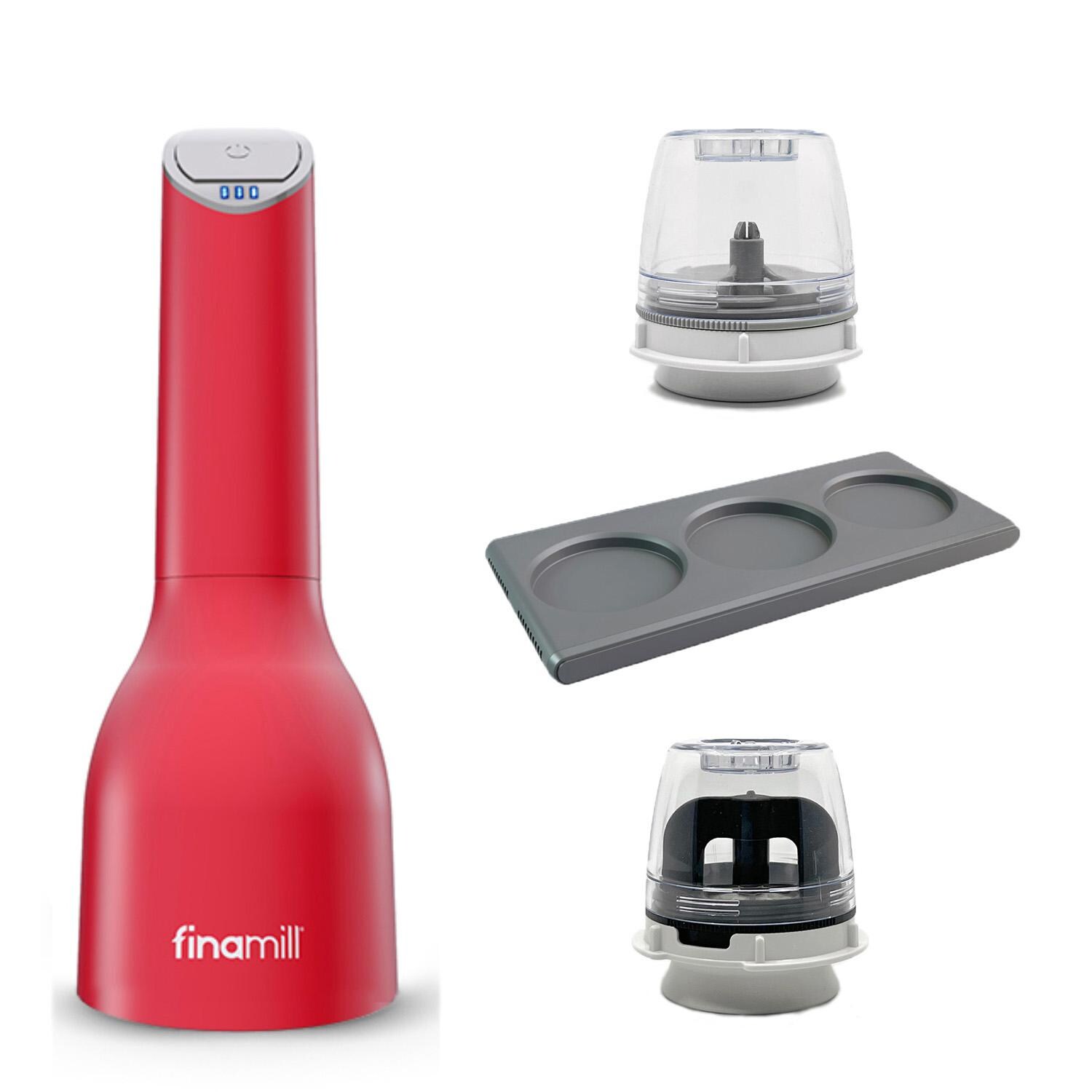 FinaMill Rechargeable Spice Grinder MAX Pack W/ 2 Trays， 3 MAX Pods and 3 Spice Pods