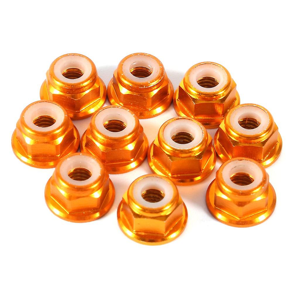 10 Pack Gold M4 Nylon Insert Lock Nut Selflock Aluminum Nuts Locknut Anodize Alloy Hex Nuts