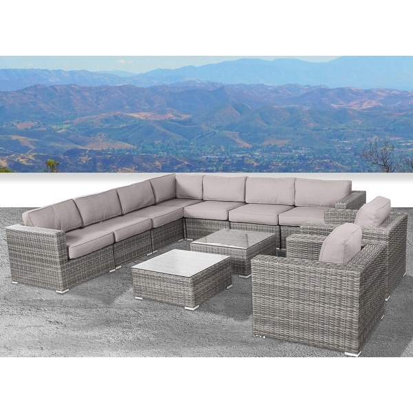 11 Piece Sectional Set with Cushions