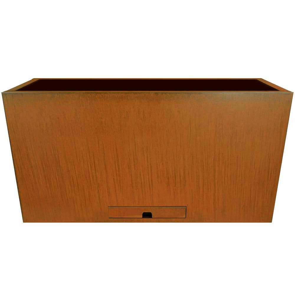 Worth Garden 32 in. L x 12 in. W x 16 in. H Rusted Steel Trapezoid Planter Box G885A03