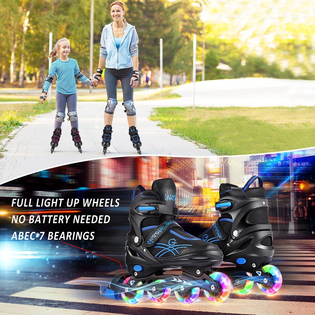 Adjustable Inline Skates with Light up Wheels Beginner Skates Roller Skates for Kids Boys and Young Adults Outdoor Rollerskates for Beginners and Advanced