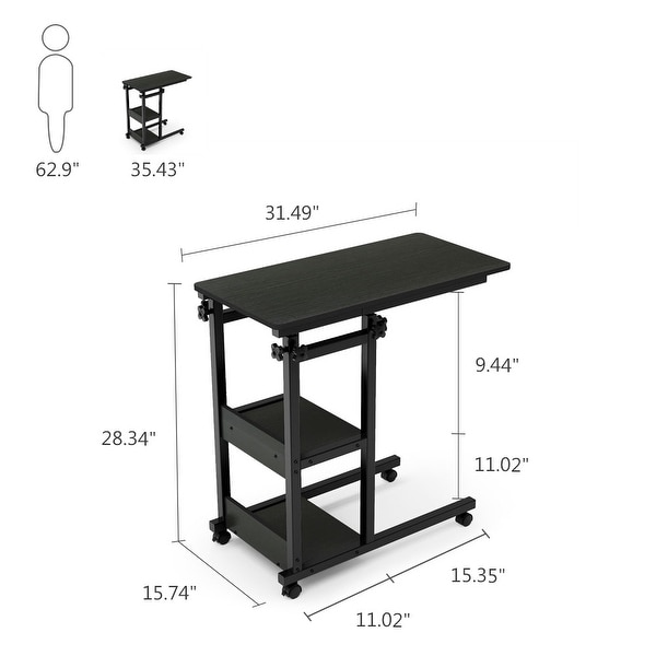 Height Adjustable C Table， Sofa Bedside Laptop Snack Side Table