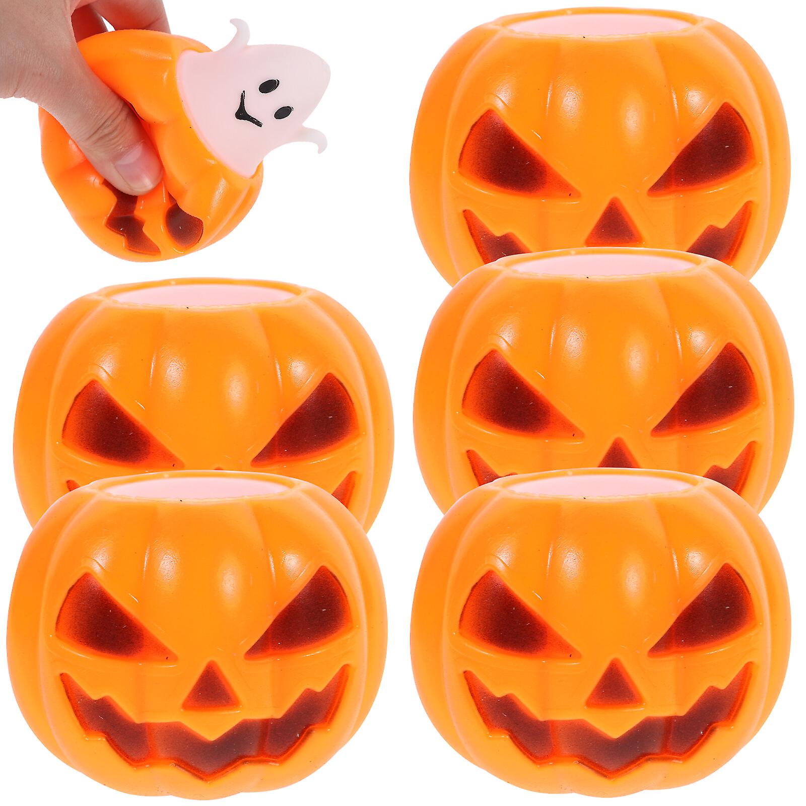 6pcs Luminous Toys Adult Stress Toys Cartoon Pumpkin Toys Spoof Pumpkin Toys