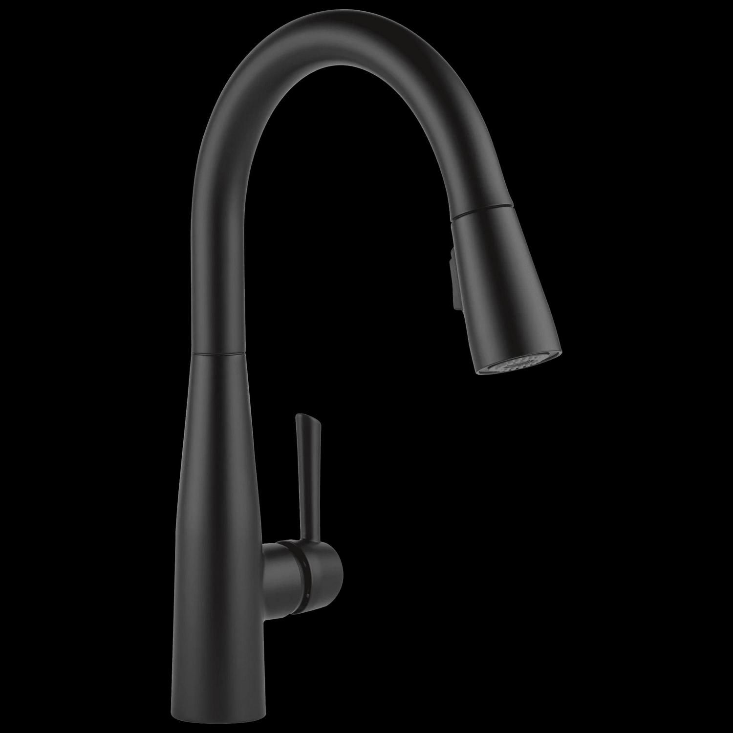 Delta Essa Single Handle Pull-Down Kitchen Faucet in Matte Black 9113-BL-DST