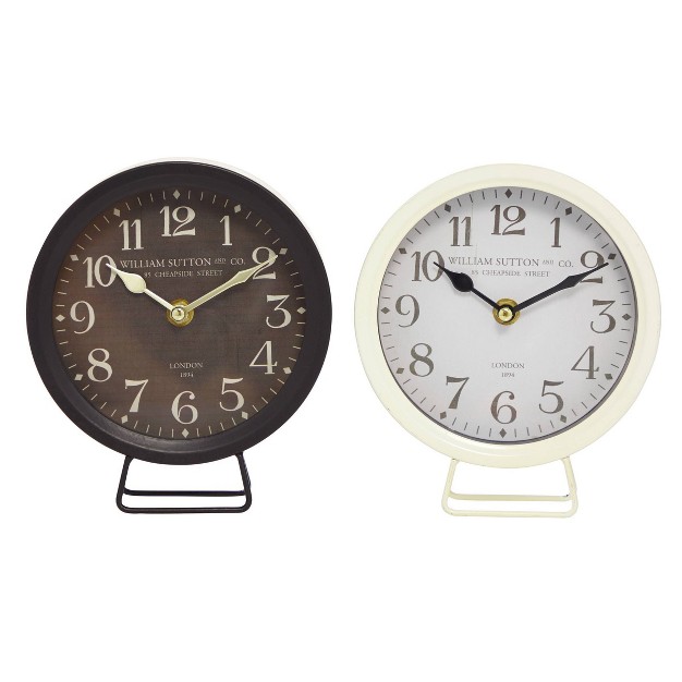 Set Of 2 Metal Clocks Black Olivia amp May