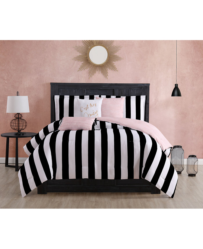 Juicy Couture Cabana Stripe Reversible 5-Piece Comforter Set  Twin Twin XL